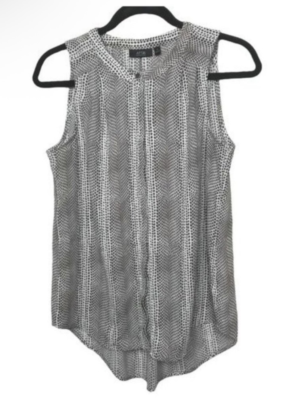 Apt 9 Essentials Dot Print Sleeveless Tank Top Button Down Medium